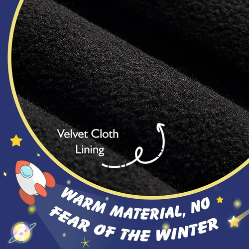 Vista 3 de MoKo Guantes de nieve para niños pequeños, antideslizantes, impermeables, con cremallera, de tela de terciopelo cálido, guantes de esquí para niños