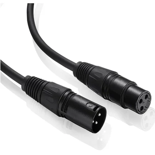 Vista 5 de 4 unids 3.3 ft largo DMX 512 XLR cable DMX 3.2t 3 Pin verdadero DMX cable macho a hembra para DMX micrófono etapa luces