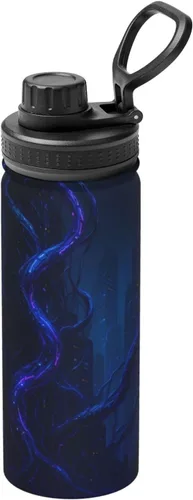 Vista 18 de Hervidor de agua aislado isométrico 3D de acero inoxidable Impresión divertida botella de agua aislada Ideal para deportes y viajes