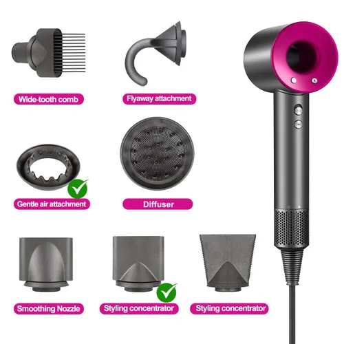 Vista 2 de Boquilla aleatoria, boquilla concentradora de peinado o boquilla Gentel para Dyson Secador de pelo supersónico HD01 HD02 HD03 HD04 HD08 HD15 Secador