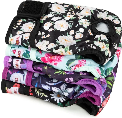 Vista 13 de Pañales lavables y reutilizables para perritos (5 unidades) para perritos, pequeños, medianos y grandes, para cachorros y perritos, bragas