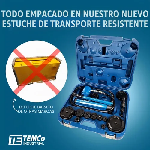 Vista 4 de TEMCo TH0037 - Juego de herramientas de 4 pulgadas con perforador hidráulico para conducto eléctrico, kit de herramientas KO