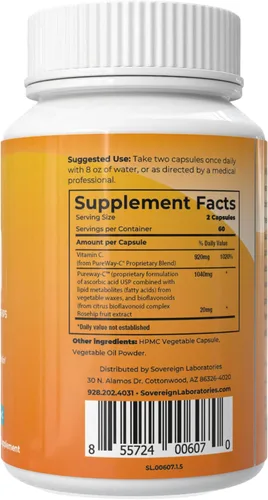 Vista 4 de Vital C-LD - Vitamina C liposomal mejorada - Cápsulas de 530 mg - 120