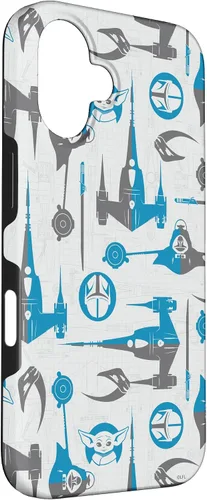 Vista 3 de Funda para iPhone 16 Star Wars The Mandalorian & Grogu Signets y Starships