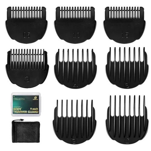 Vista 10 de CR8GR8 Peine Guía Profesional de Corte Compatible con Manscaped 3.0, Paquete de 4, 8 Longitudes de Corte de 1/8"-1/2" Pulgadas Compatible