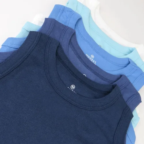 Vista 37 de HonestBaby Camisetas musculares sin mangas 100% algodón orgánico para bebés y niños pequeños, niñas