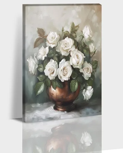 Vista 33 de Hzddty Lienzo de flores rojas de amapola para pared, pintura floral abstracta para paredes, imágenes de flores con estampado floral, decoración