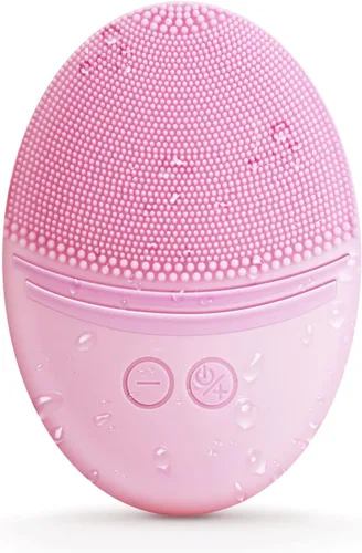 Vista 4 de EZBASICS Cepillo de limpieza facial, cepillo facial vibratorio sónico impermeable para limpieza profunda, exfoliante suave y masaje, carga inductiva