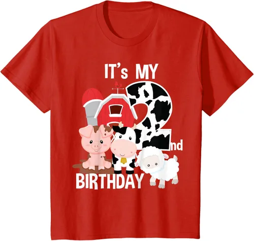 Vista 54 de Camiseta para fiesta de 2 años con texto en inglés "It's My 2nd Birthday", Negro