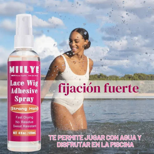 Vista 2 de MIILYE - Kit de adhesivo para peluca de encaje, pegamento en aerosol, pegamento de peluca de sujeción fuerte y removedor