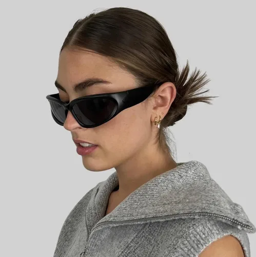 Vista 6 de knliwkm Y2K - Gafas de sol envolventes deportivas futuristas ovaladas para mujeres y hombres 2022 a la moda, color plateado