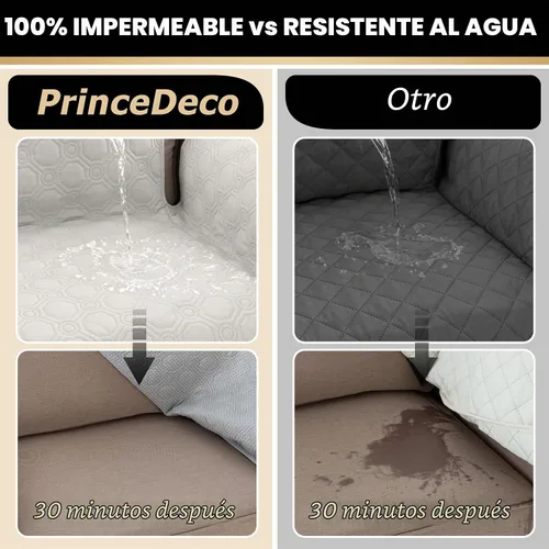 Vista 6 de PrinceDeco Funda para Silla y Sofá Impermeable Funda de Sillón Sofá Antideslizante Funda de Sofá Protector de Muebles con Correas Elásticas