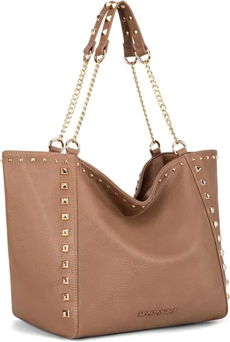 Vista 14 de Montana West - Bolso de mano grande para mujer con asa superior sobredimensionada y bolsos con cadena