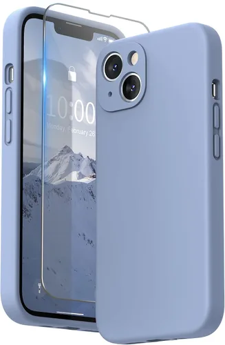 Vista 17 de SURPHY Funda compatible con iPhone 13 Mini con protector de pantalla, (protección de cámara y forro de microfibra suave), funda de silicona líquida