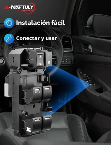 Vista 4 de Interruptor maestro de ventana eléctrica para lado del conductor, reemplazo, compatible con Honda Accord 2008 2009 2010 2011 2012, control
