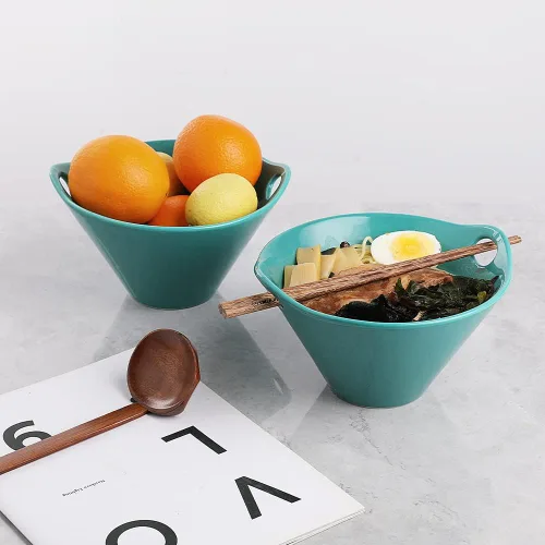 Vista 4 de Sweejar Tazones de porcelana para ramen, cuenco japonés para fideos ramen con palillos y cucharas, cuenco profundo de 25 onzas para sopa, ensalada
