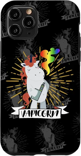 Vista 10 de iPhone 14 Vapicorn - Unicornio Vaping Divertido - Funda Rainbow Vape Clouds