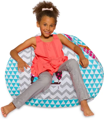 Vista 29 de Posh Beanbags - Sillón puff XL, 48 pulgadas, tela de lona para colorear - Mundo divertido Azul Rey Sólido