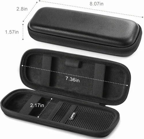 Vista 5 de AGPTEK Soporte para Apple Pencil, bolsa de transporte de cuero duro de PU delgada for Apple Pen Accessories, MP3 Players, USB Cable, Earphone