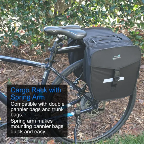 Vista 2 de Lumintrail Portaequipajes de bicicleta con capacidad de peso de 20 libras para bolsas de maletero y asa de liberación rápida