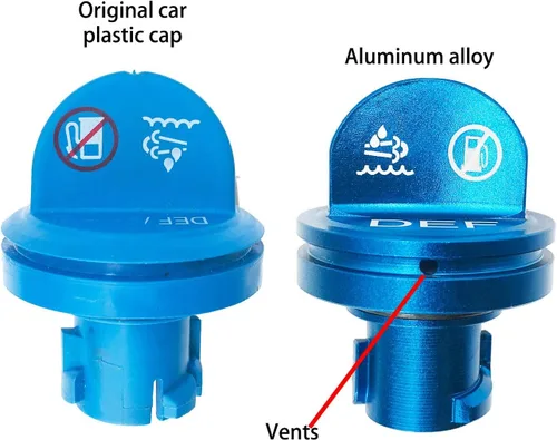 Vista 2 de Fácil de sostener, tapa de depósito de combustible diésel de aluminio para Dodge, magnetismo oculto y tapa de combustible diésel Ram y cuerda