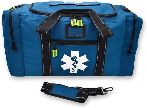 Vista 2 de Lightning X First Responder EMS - Bolsa de equipo de extracción de rescate médico con nombre bordado personalizado, Azul Patchwork
