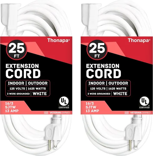 Vista 8 de Thonapa Cable de extensión de 6 pies para exteriores e interiores, 16/3 SJTW resistente a la intemperie, resistente al agua, cable eléctrico blanco