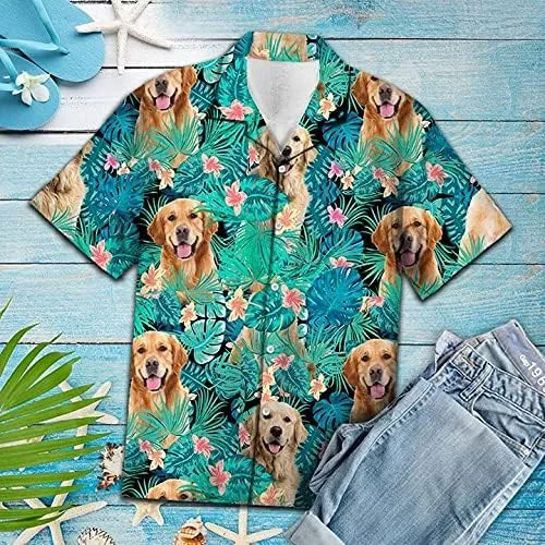 Vista 2 de American Hawaiian Shirts for Men - Summer Button Down Mens Hawaiian Shirts Short Sleeve Series 4