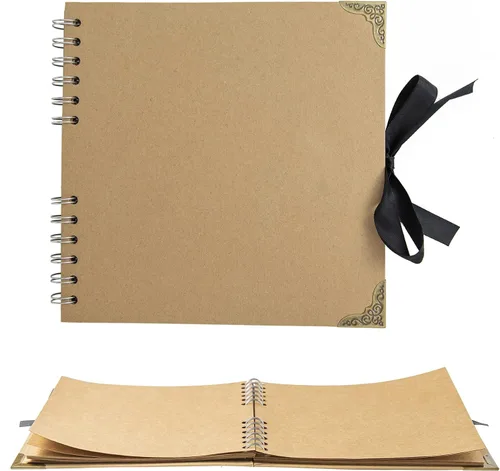 Vista 11 de LOYAL BOOK Álbum de recortes (8 x 8 pulgadas) Álbum de recortes 60 páginas, ideal para tus álbumes de recortes, álbumes de fotos familiares de boda