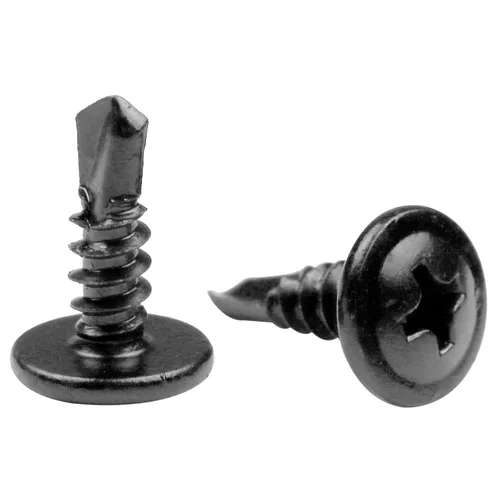 Vista 7 de Cabeza de oblea de tornillo TEK de acero inoxidable 410 #8 x 1 autoperforante, cabeza Phillips y cabeza de armadura modificada, tornillos de chapa