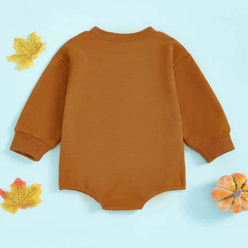 Vista 7 de Thorn Tree Sudadera de manga larga de Halloween para bebé, niño, niña, suéter de gran tamaño, cuello redondo, ropa de otoño e invierno Marrón 4