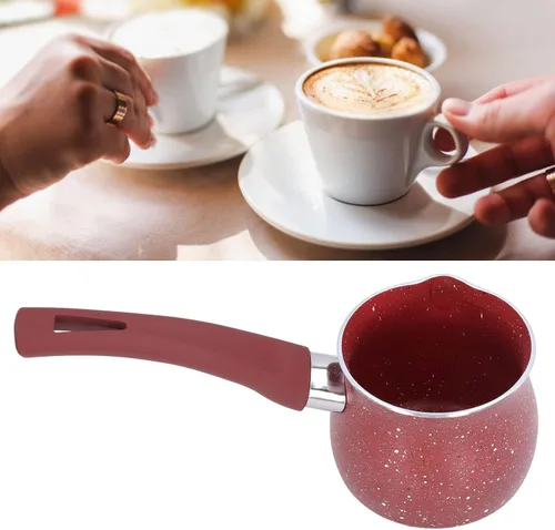 Vista 4 de Mini cacerola antiadherente para leche, calentador de mantequilla de 0.5 cuartos de galón con un solo mango, pequeña olla para hervir café