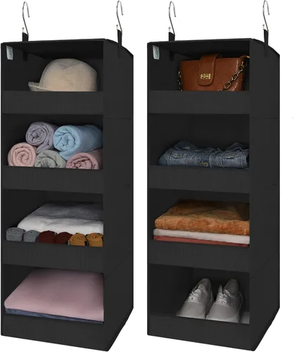 Vista 9 de GRANNY SAYS Organizador Colgante de 6 Estantes para Closet, Separable en 2 Paquetes de 3 Estantes Colgantes, Organizador Colgante para Dormitorio, 6