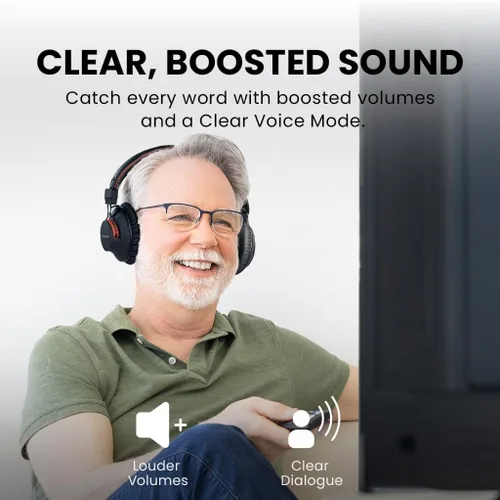 Vista 8 de Avantree HT41899 Plus 2 - Auriculares inalámbricos Bluetooth duales para ver televisión con transmisor y bases de carga, aptX adaptativo y soporte