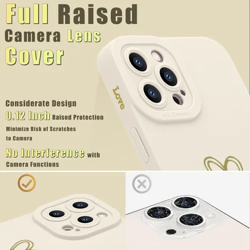 Vista 3 de Teageo Funda compatible con iPhone 13 Pro de 6.1 pulgadas para mujeres y niñas, bonito corazón de amor de lujo