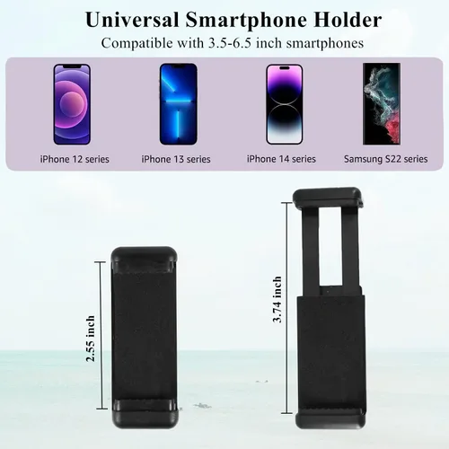 Vista 3 de PRAQECZ Soporte de teléfono con abrazadera de clip, soporte para teléfono celular para escritorio/mesa/puerta de cristal/deflector
