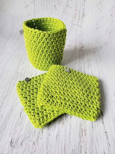 Vista 4 de Lime Green 100% Cotton Cup Sleeve
