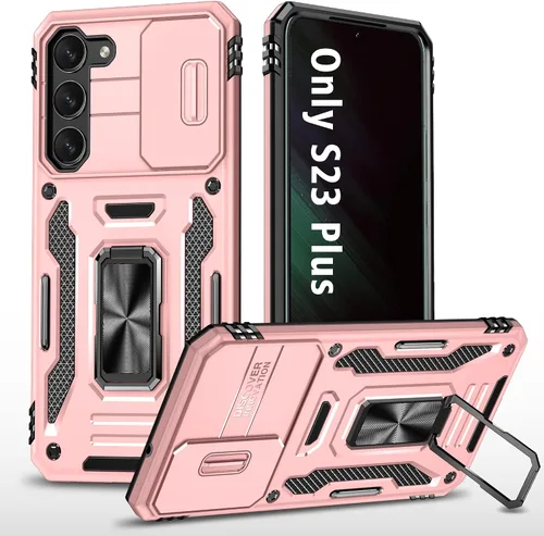 Vista 16 de ANGELAS - Funda a prueba de golpes para Samsung Galaxy S23 Plus, parachoques de silicona TPU con protección anticaídas, cubierta deslizante