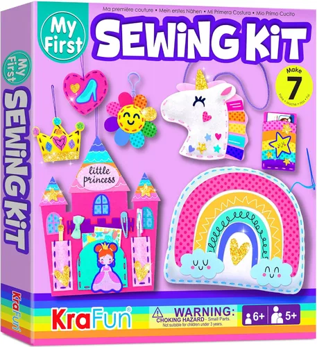 Vista 8 de KRAFUN Kit de costura de animales marinos de sirena para principiantes, kit de arte y manualidades, incluye 5 muñecas de felpa suave, instrucciones