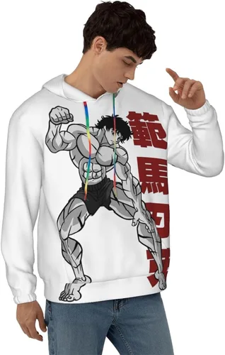Vista 4 de Baki The Grappler - Sudadera holgada con capucha para hombre, diseño de moda de invierno, sudadera con capucha casual