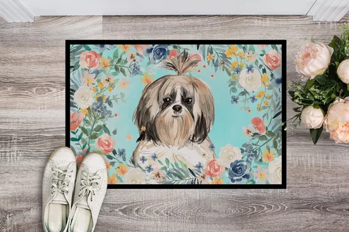 Vista 2 de Caroline's Treasures CK3410MAT - Tapete Shih Tzu de 18 x 27 pulgadas, para interiores y exteriores, para entrada, antideslizante, lavable, de pelo