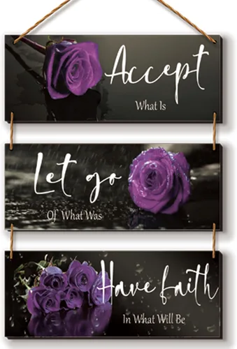 Vista 12 de ZINYAZHE 3 Piezas de Decoración de Pared en Blanco y Negro, Arte de Pared Inspirador de Flores de Madera, Rosas Blancas para Baño, con Frases Rosa
