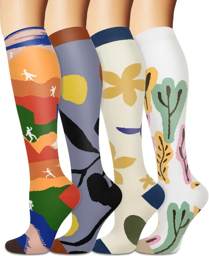 Vista 19 de Calcetines de compresión para mujeres y hombres circulación (3 pares) son el mejor apoyo para correr, atletismo, ciclismo, senderismo
