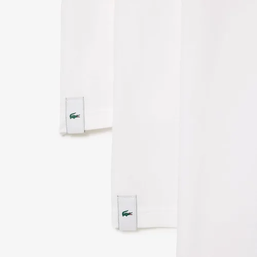 Vista 2 de Lacoste Essentials - Paquete de 3 camisetas de cuello redondo 100% algodón ajustado para hombre