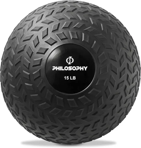 Vista 10 de Philosophy Gym Slam Ball - Pelota medicinal con peso y banda de rodadura de fácil agarre