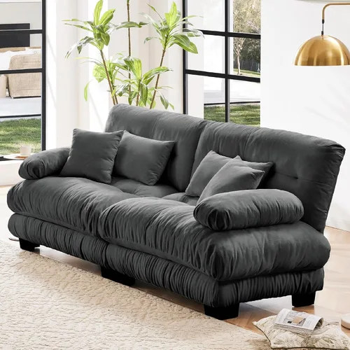 Vista 41 de KEIKI Sofá modular de 94 pulgadas con 4 almohadas, cómodo juego de sofá biplaza Cloud para sofá de asiento profundo suave y profundo, sofá biplaza