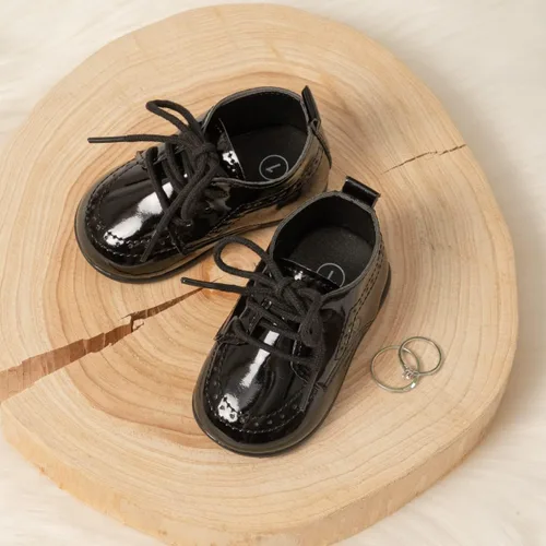 Vista 5 de ohsofy Zapatos Oxford de piel sintética para bebés y niños, zapatos de vestir de boda de suela suave y goma