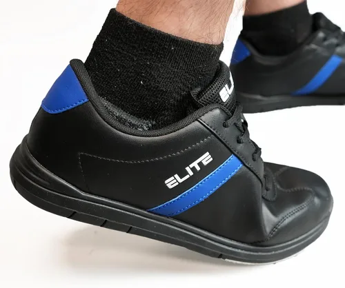 Vista 6 de ELITE Zapatos de bolos deportivos básicos con cordones para hombre con suela deslizante universal para jugadores diestros o zurdos
