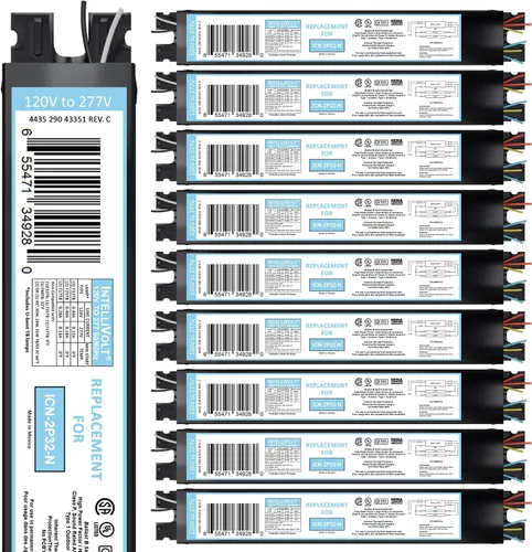 Vista 9 de OHLECTRIC Repuesto para ICN1P32-SC 1 Lámpara – Balastro Fluorescente T8, Reemplazo de Balastro Electrónico 120-277 Voltios, Arranque Instantáneo