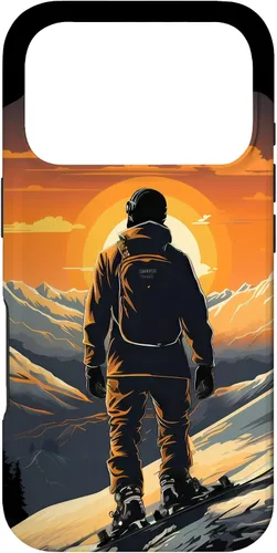 Vista 30 de Snowboarding Snowboard Snowboarder Mountain Sunset Case for iPhone 17